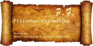 Pilischer Filoména névjegykártya